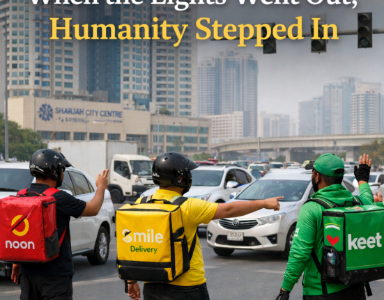 dubai traffic handle by delivery boys.