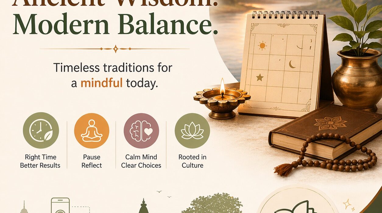 Cultural Mindfulness poster showing balance between tradition and modern life