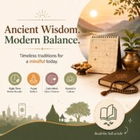 Cultural Mindfulness poster showing balance between tradition and modern life