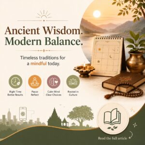 Cultural Mindfulness poster showing balance between tradition and modern life