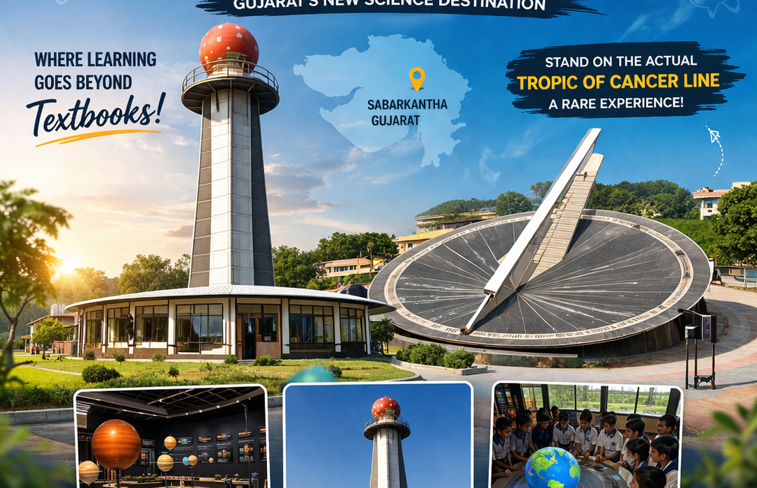 Tropic of Cancer Science Park sundial showing shadow-based timekeeping