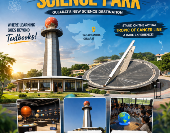 Tropic of Cancer Science Park sundial showing shadow-based timekeeping