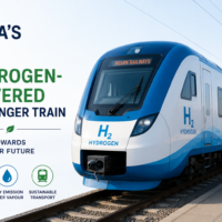 India's 1st hydrogen-powered passenger train on railway tracks.